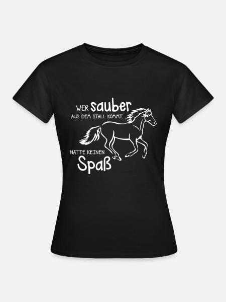 Horses saying live happiness clean fun - Women's T-Shirt - black