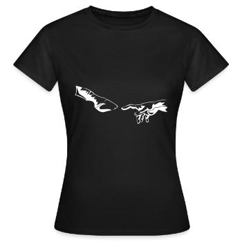 Pferde hufe hand - Frauen T-Shirt - Schwarz - Vorne - AI Model Female 172 dark (172cm)