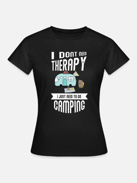 Camping, camper, Zeltplatz - Frauen T-Shirt - Schwarz