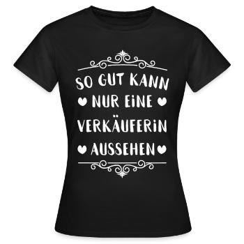 Verkäuferin - Frauen T-Shirt - Schwarz - Vorne - AI Model Female 172 dark (172cm)