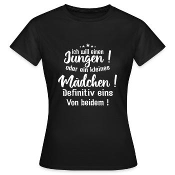 Kleiner Junge | ich will einen jungen - Frauen T-Shirt - Schwarz - Vorne - AI Model Female 172 dark (172cm)