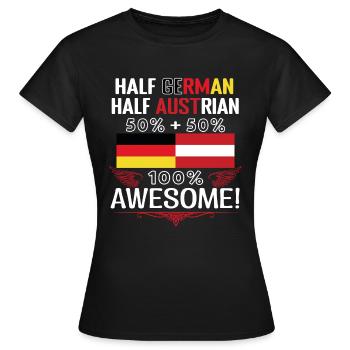 Mi-allemand, mi-autrichien - T-shirt Femme - noir - Devant - AI Model Female 172 dark (172cm)