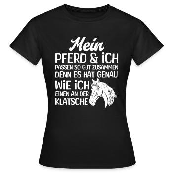 Mon cheval et moi - T-shirt Femme - noir - Devant - AI Model Female 172 dark (172cm)