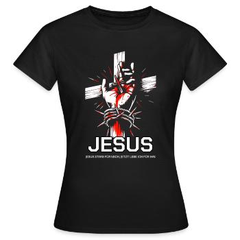 Jesus starb für mich - Frauen T-Shirt - Schwarz - Vorne - AI Model Female 172 dark (172cm)
