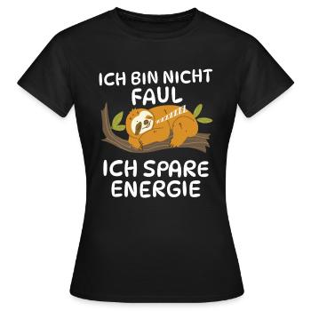 Le paresseux économise de l’énergie - T-shirt Femme - noir - Devant - AI Model Female 172 dark (172cm)
