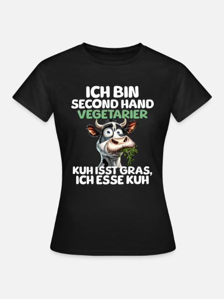 Second Hand Vegetarier - Frauen T-Shirt - Schwarz