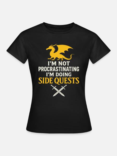 SideQuests Dragon Gamer Kleidung - T-shirt dam - svart