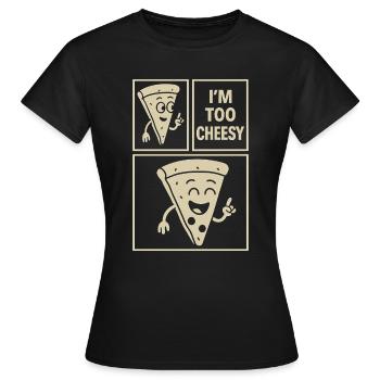 Je suis trop ringard Pizza Bande dessinée - T-shirt Femme - noir - Devant - AI Model Female 172 dark (172cm)