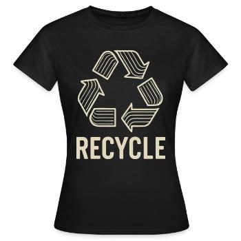 Recycle symbol with environmental awareness - Women's T-Shirt - black - Front - AI Model Female 172 dark (172cm)