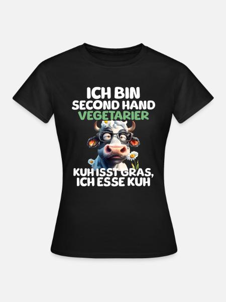 Second Hand Vegetarier - Frauen T-Shirt - Schwarz