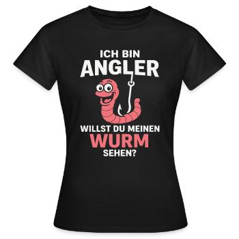 Veux-tu voir mon ver ? - T-shirt Femme - noir - Devant - AI Model Female 172 dark (172cm)