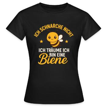 Je ne ronfle pas – le rêve des abeilles - T-shirt Femme - noir - Devant - AI Model Female 172 dark (172cm)