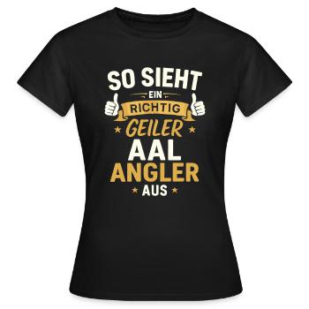 Pêcheur d’anguilles – Drôle de dicton - T-shirt Femme - noir - Devant - AI Model Female 172 dark (172cm)