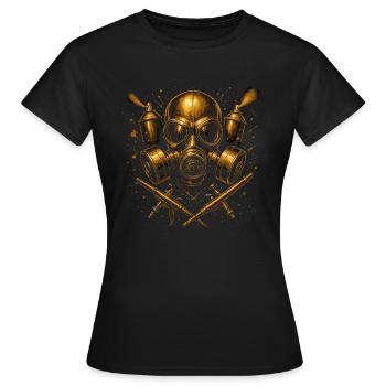 Graffiti Airbrush Urban Art Maske - Frauen T-Shirt - Schwarz - Vorne - AI Model Female 172 dark (172cm)