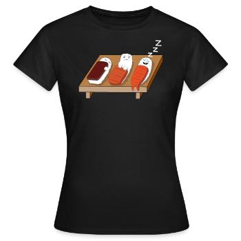 Sushi Damen - Frauen T-Shirt - Schwarz - Vorne - AI Model Female 172 dark (172cm)