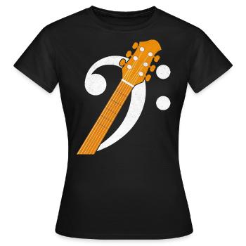 Bass Clef Guitar Bass Player Musician - T-shirt Femme - noir - Devant - AI Model Female 172 dark (172cm)