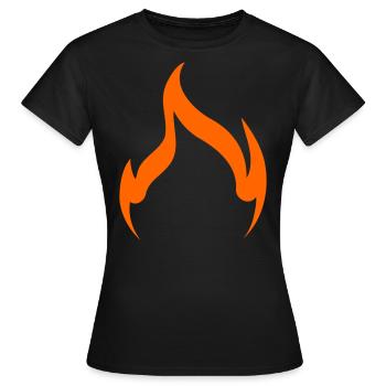 Feuer Flamme Umriss simpel - Frauen T-Shirt - Schwarz - Vorne - AI Model Female 172 dark (172cm)