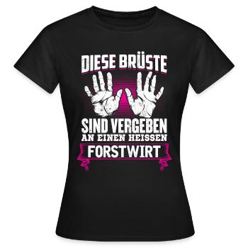 FORSTWIRT - Brüste - Frauen T-Shirt - Schwarz - Vorne - AI Model Female 172 dark (172cm)