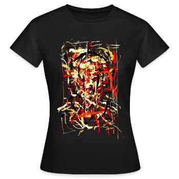 Flammender Teufel - Frauen T-Shirt - Schwarz - Vorne - AI Model Female 172 dark (172cm)