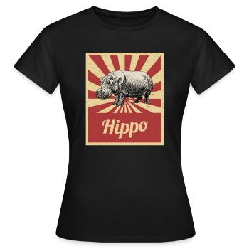 Nilpferde Flusspferde Hippos Hippopotamus Geschenk - Frauen T-Shirt - Schwarz - Vorne - AI Model Female 172 dark (172cm)