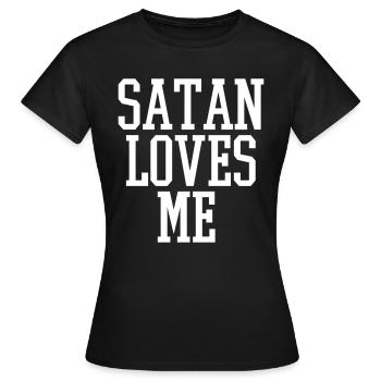 satan loves me - Frauen T-Shirt - Schwarz - Vorne - AI Model Female 172 dark (172cm)
