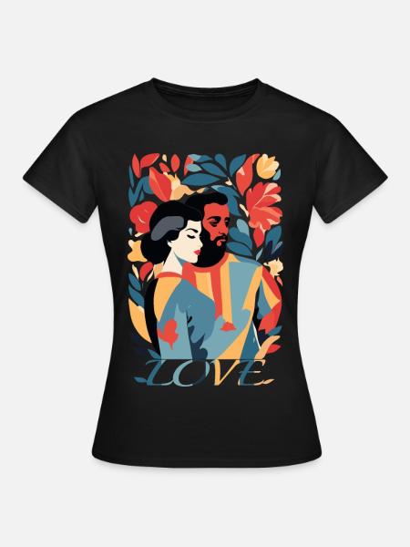 Abstrakte Kunst Mann und Frau - Frauen T-Shirt - Schwarz