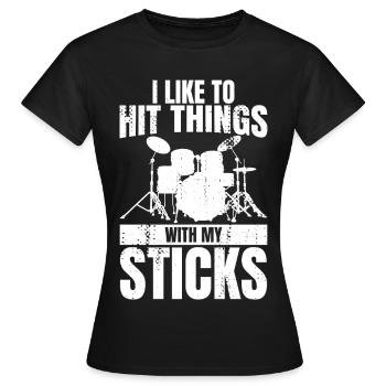 Blague drôle de batteur - T-shirt Femme - noir - Devant - AI Model Female 172 dark (172cm)