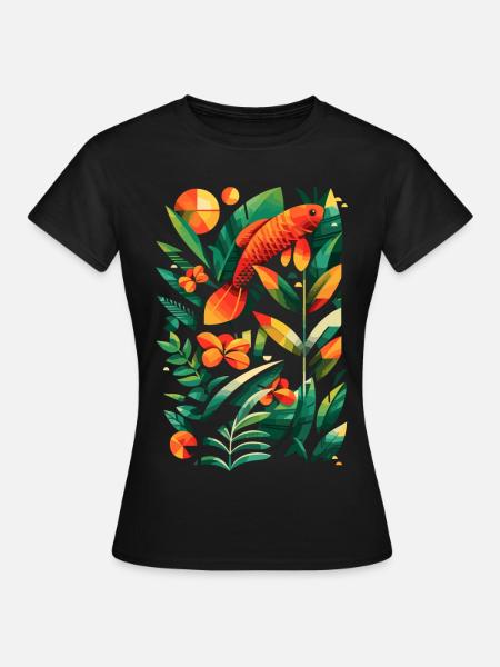 Fischerei Grafik - Frauen T-Shirt - Schwarz