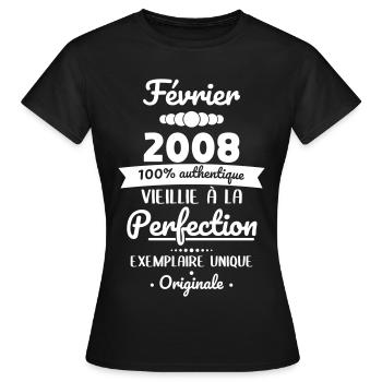20-jähriges Jubiläum – Februar 2008 Original - Frauen T-Shirt - Schwarz - Vorne - AI Model Female 172 dark (172cm)