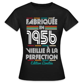 1956 – Made – Aged to perfection - Women's T-Shirt - black - Front - AI Model Female 172 dark (172cm)