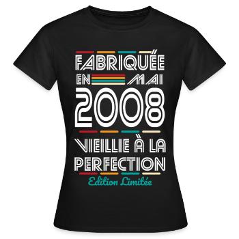 18 Year Anniversary - Made in May 2008 - Women's T-Shirt - black - Front - AI Model Female 172 dark (172cm)