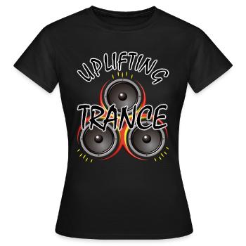 Uplifting Trance with Speaker - Music - Women's T-Shirt - black - Front - AI Model Female 172 dark (172cm)