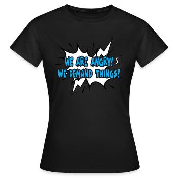 Nous sommes en colère Protestation de style comique - T-shirt Femme - noir - Devant - AI Model Female 172 dark (172cm)