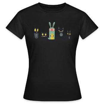 The Super Rabbit and the Villains - Women's T-Shirt - black - Front - AI Model Female 172 dark (172cm)