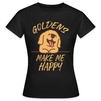 Golden Retriever Golden Retriever-amoureux Golden - T-shirt Femme - noir - Devant - AI Model Female 172 dark (172cm)