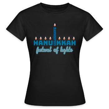 Hanukkah, Chanukkah, Lichterfest, Geschenk, Shirt - Frauen T-Shirt - Schwarz - Vorne - AI Model Female 172 dark (172cm)