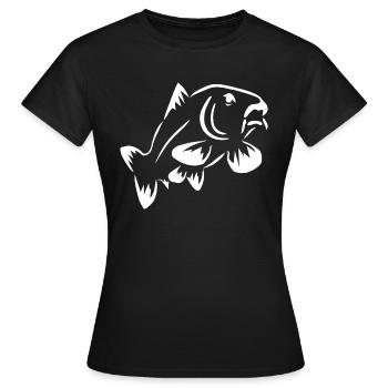 Carpes de poisson dessin - T-shirt Femme - noir - Devant - AI Model Female 172 dark (172cm)