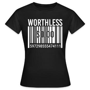 Punk sans valeur Anticapitalisme - T-shirt Femme - noir - Devant - AI Model Female 172 dark (172cm)