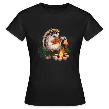 Lagerfeuer - Frauen T-Shirt - Schwarz - Vorne - AI Model Female 172 dark (172cm)