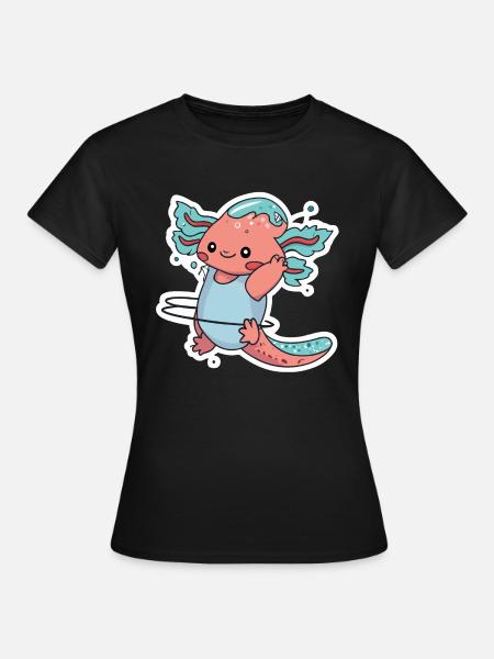 Hulahoop Axolotl - Frauen T-Shirt - Schwarz