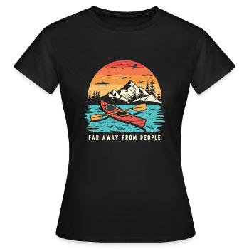 Kajak - Frauen T-Shirt - Schwarz - Vorne - AI Model Female 172 dark (172cm)