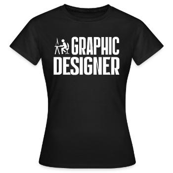 Graphic Designer - Grafikdesigner - Frauen T-Shirt - Schwarz - Vorne - AI Model Female 172 dark (172cm)