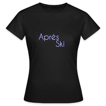 Après ski - T-shirt Femme - noir - Devant - AI Model Female 172 dark (172cm)
