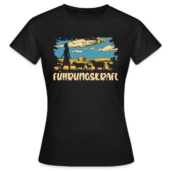 Führungskraft Schafe Hirtin Geschenkidee Lustig - Frauen T-Shirt - Schwarz - Vorne - AI Model Female 172 dark (172cm)