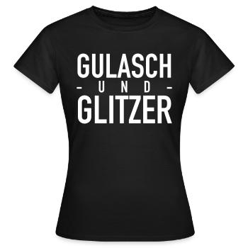 Gulasch & Glitzer - Frauen T-Shirt - Schwarz - Vorne - AI Model Female 172 dark (172cm)