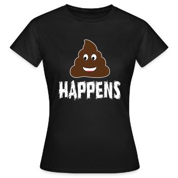 Shit Happens Cartoon - T-shirt Femme - noir - Devant - AI Model Female 172 dark (172cm)
