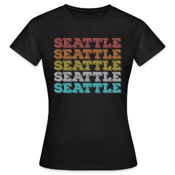 Seattle Retro - Frauen T-Shirt - Schwarz - Vorne - AI Model Female 172 dark (172cm)