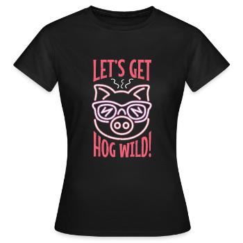 Neon cochon laisse Sauvage Fêter T-shirt cadeau - T-shirt Femme - noir - Devant - AI Model Female 172 dark (172cm)