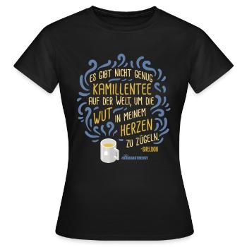 La théorie du Big Bang Thé à la camomille Fury - T-shirt Femme - noir - Devant - AI Model Female 172 dark (172cm)
