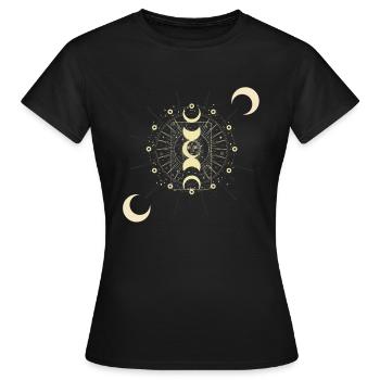 LUNE ÉTOILES TAROT CARTE - T-shirt Femme - noir - Devant - AI Model Female 172 dark (172cm)